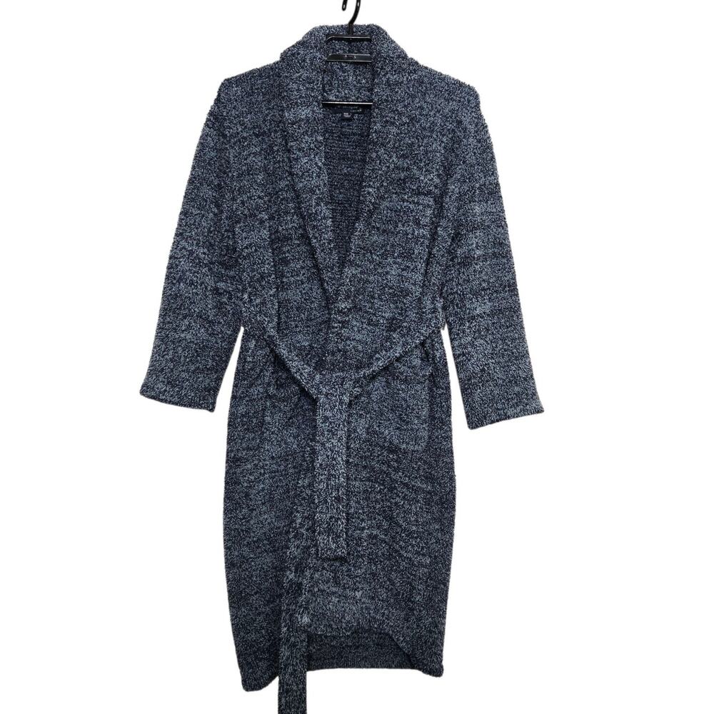 Barefoot Dreams Cozychic Robe Size 1 Small Medium Blue Fuzzy Plush Comfy Tie